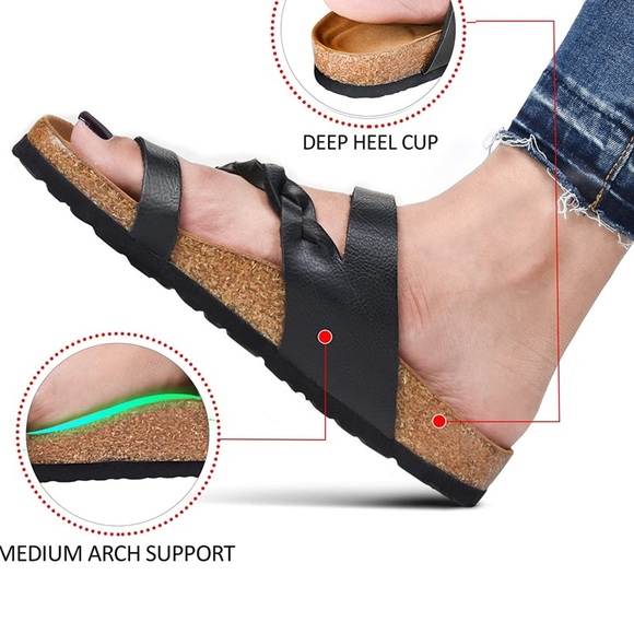 Aerothoitc Woman’s Arch Support Casual Strappy Slide Sandal - Picture 2 of 10